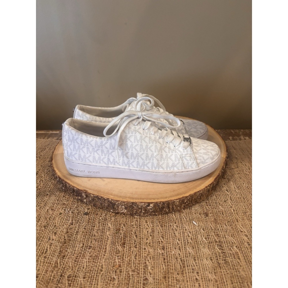 MICHAEL Kors Logo Lace‎ Up Sneakers Vanilla 8.5